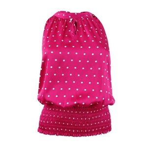 INC International Concepts Pink Polka Dot Blouse NWT!